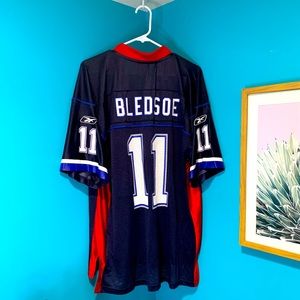 Buffalo Bills Vintage Drew Bledsoe #11 Reebok Jersey Size Large Blue NFL